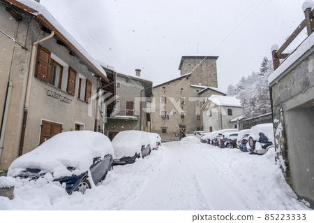 Bormio Medieval village Valtellina Italy under the snow in winter Bormio Medieval village Valtellina Italy under the snow in winter 85223333