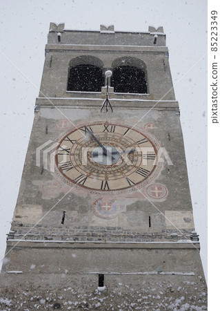 Bormio Medieval village Valtellina Italy under the snow in winter Bormio Medieval village Valtellina Italy under the snow in winter 85223349