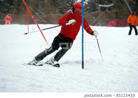 Slalom ski race sport training 85223410