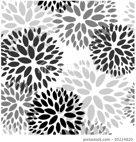 Vintage cartoon card with grey petals on white background. Vector illustration design. Floral Vintage cartoon card with grey petals on white background. Vector illustration design. Floral 85224820