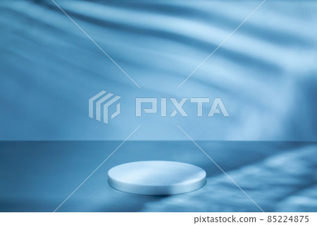 circle podium on blue background scene water waves shadows 85224875