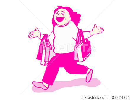 狂躁狀態：感覺精神振奮並且經常購物的女人 簡單 85224895