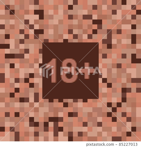 Bar with 18 plus text. Adult only seamless background. censored blur effect pixel mosaic sign. 85227013