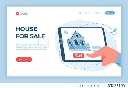Searching house for sale on website real estate agency 85227163