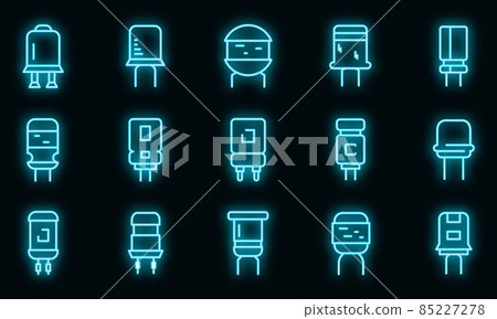 Capacitor icons set vector neon Capacitor icons set vector neon 85227278