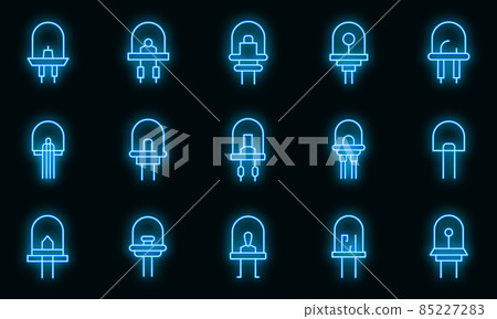Diode icons set vector neon Diode icons set vector neon 85227283