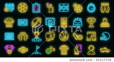 Referee icons set vector neon 85227316