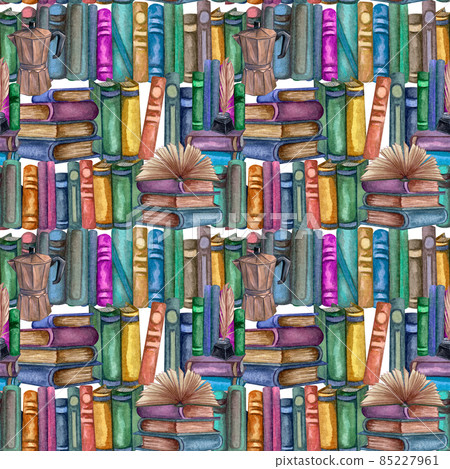 Seamless pattern with antique objects. Old and rare books together with artifacts. Seamless pattern with antique objects. Old and rare books together with artifacts. 85227961