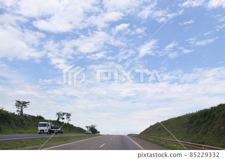 Brazilian highway and blue sky Brazilian highway and blue sky 85229332