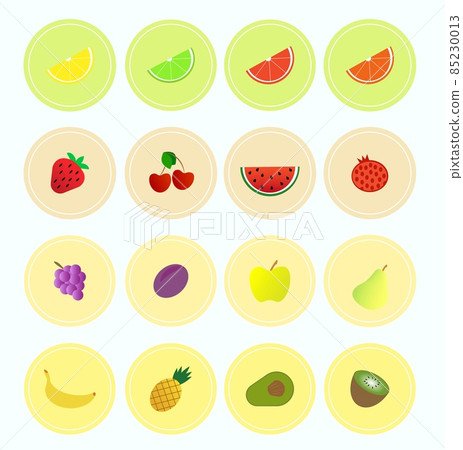 A set of fruit icons in vector  85230013