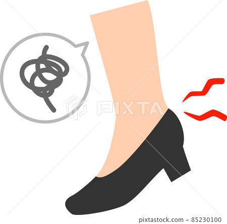 Image of foot and shoe rubbing with pumps 85230100