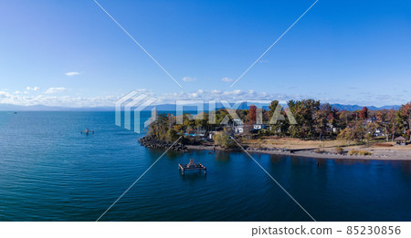 Near the mouth of the Ane River in Nagahama City, Shiga Prefecture (Lake Biwa) 2021.11 Shooting / Aerial Drone 85230856