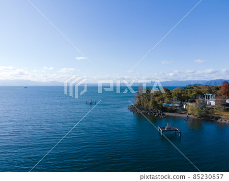 Near the mouth of the Ane River in Nagahama City, Shiga Prefecture (Lake Biwa) 2021.11 Shooting / Aerial Drone 85230857