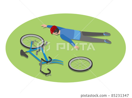 在自行車事故中倒下的人 85231347