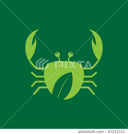 crab with green leaf logo design vector graphic symbol icon sign illustration creative idea crab with green leaf logo design vector graphic symbol icon sign illustration creative idea 85232312