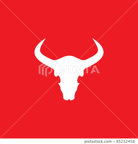 cow skull white with red background logo design vector graphic symbol icon sign illustration creative idea 85232458
