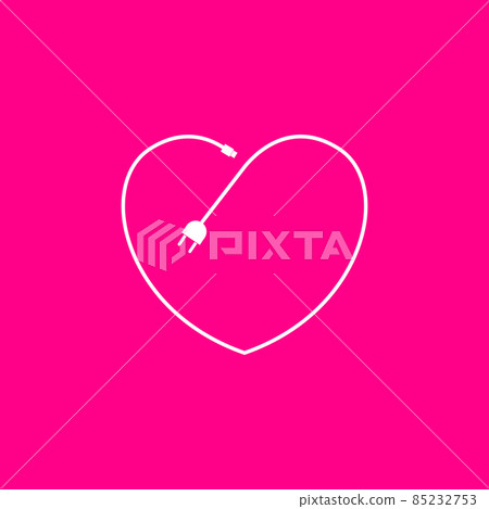 cable plug with love line logo design vector graphic symbol icon sign illustration creative idea 85232753