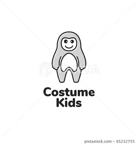 cute costume kids cartoon simple logo design vector graphic symbol icon sign illustration creative idea 85232755