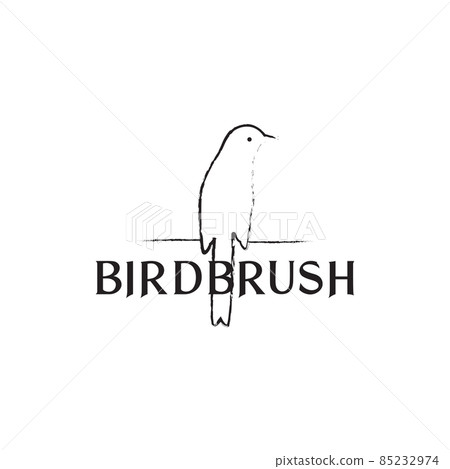 art brush bird with twig logo design vector graphic symbol icon sign illustration creative idea art brush bird with twig logo design vector graphic symbol icon sign illustration creative idea 85232974