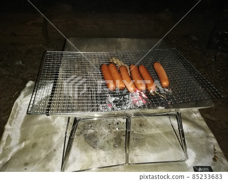 Camp: Bake sausages on a bonfire 85233683
