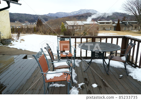 Garden furniture with snow 85233735