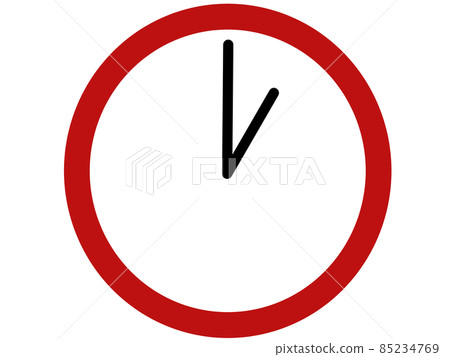 紅色時鐘的插圖素材 85234769