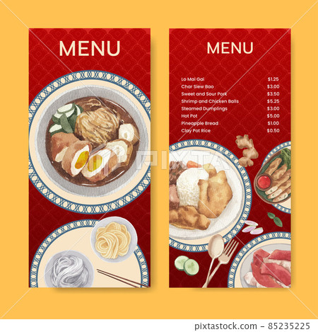 Flyer template with Hong Kong food concept,watercolor style Flyer template with Hong Kong food concept,watercolor style 85235225