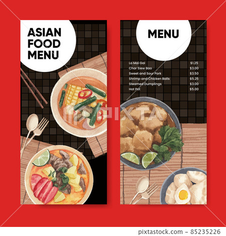 Flyer template with Hong Kong food concept,watercolor style Flyer template with Hong Kong food concept,watercolor style 85235226