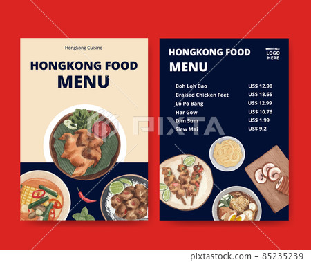 Menu template with Hong Kong food concept,watercolor style Menu template with Hong Kong food concept,watercolor style 85235239