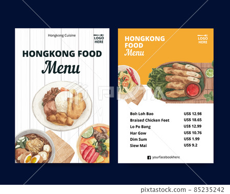 Menu template with Hong Kong food concept,watercolor style Menu template with Hong Kong food concept,watercolor style 85235242