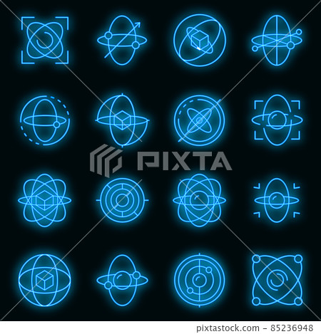 Gyroscope icons set vector neon 85236948
