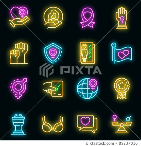 Empowerment icons set vector neon Empowerment icons set vector neon 85237016