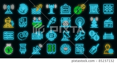Radio engineer icons set vector neon Radio engineer icons set vector neon 85237132