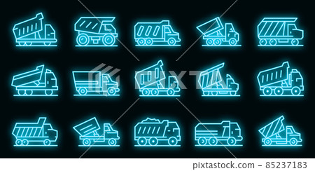 Tipper icons set vector neon 85237183