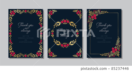 Flower decoration frame card design template material set 85237446
