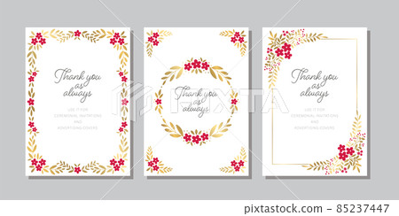 Flower decoration frame card design template material set 85237447