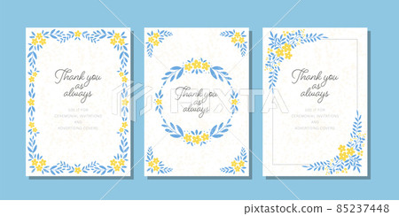 Flower decoration frame card design template material set 85237448