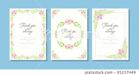 花卉裝飾框卡設計模板素材套裝 85237449