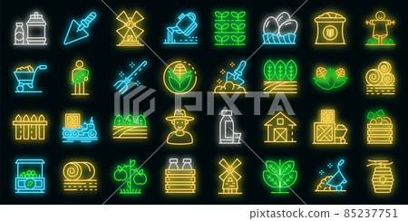 Producer icons set vector neon Producer icons set vector neon 85237751