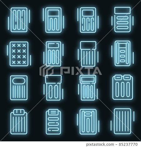 Inflatable mattress icons set vector neon 85237770