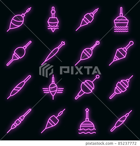 Bobber icons set vector neon 85237772
