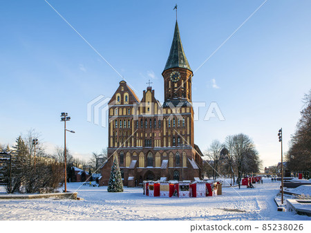 Christmas market on the island of Kant, near the Cathedral. Kaliningrad. Russia Christmas market on the island of Kant, near the Cathedral. Kaliningrad. Russia 85238026