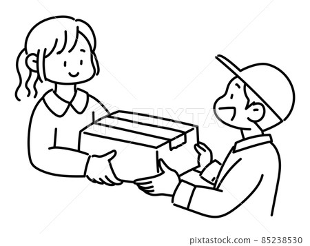 Receiving a courier/line drawing 85238530