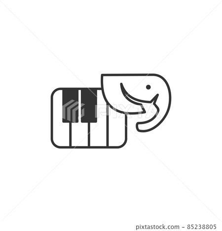 Elephant music piano Illustration Icon Brand 85238805