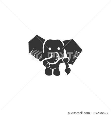 Elephant holding paint brush Illustration Icon Brand Elephant holding paint brush Illustration Icon Brand 85238827