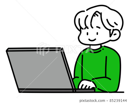 一個操作筆記本電腦的人 85239144