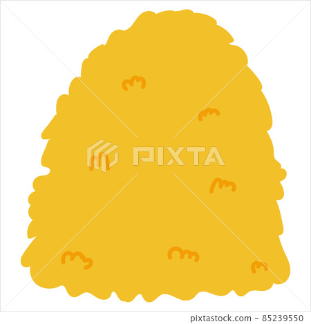 Haystack of straw in cartoon style isolated on white background for agricultural posters or eco life Haystack of straw in cartoon style isolated on white background for agricultural posters or eco life 85239550