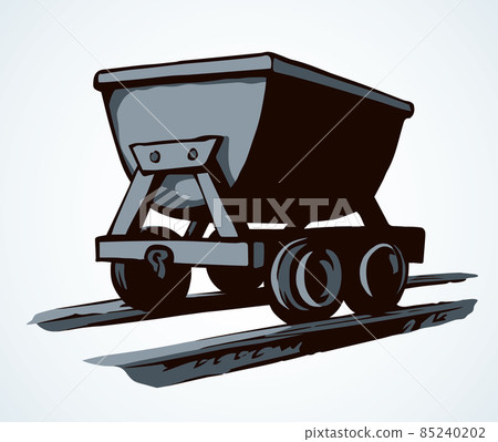 Iron miner's trolley. Vector drawing Iron miner's trolley. Vector drawing 85240202