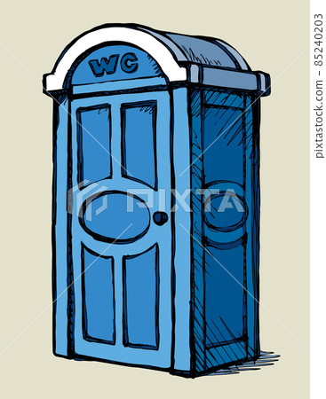Plastic street toilet. Vector drawing Plastic street toilet. Vector drawing 85240203