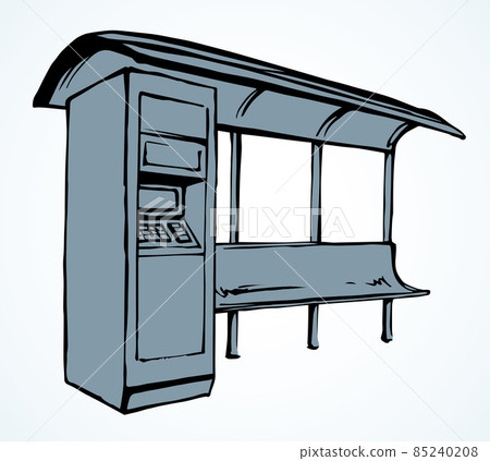 City bus stop. Vector drawing - Stock Illustration [85240208] - PIXTA